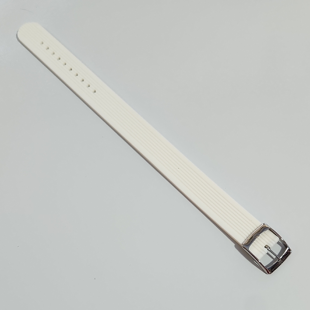 White ISAAC MIZRAHI Silicone Watch Strap